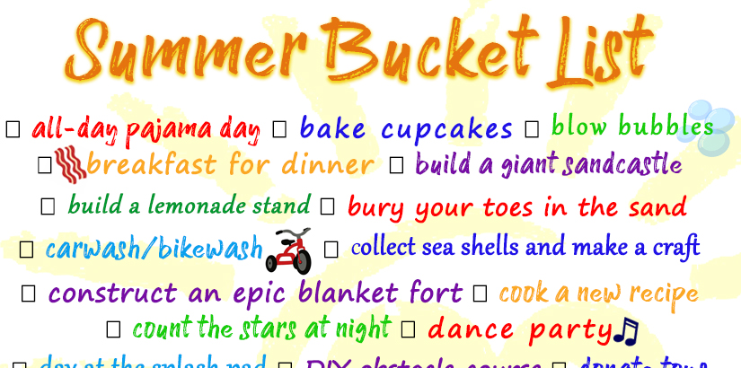 Summer Bucket List for kids